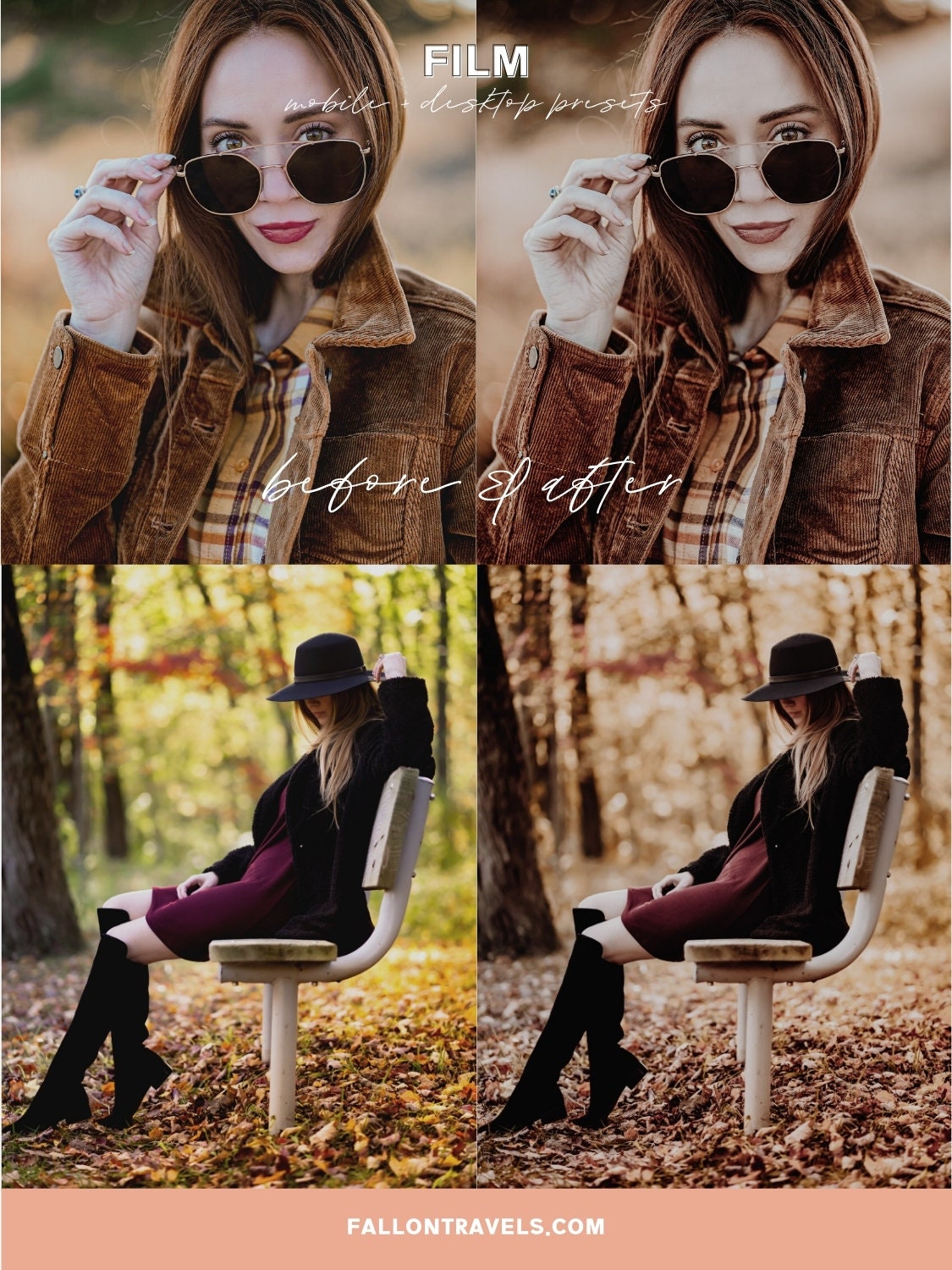 5 Film Lightroom Mobile & Desktop Presets, Vintage Analog Photo Editing Filter for Instagram, Dark Moody Cinematic Look Preset