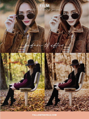 5 Film Lightroom Mobile & Desktop Presets, Vintage Analog Photo Editing Filter for Instagram, Dark Moody Cinematic Look Preset