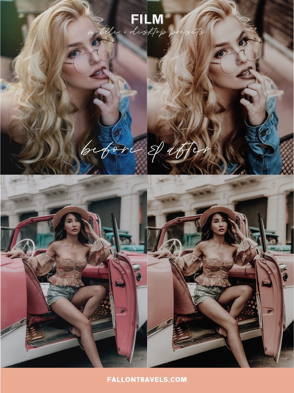 5 Film Lightroom Mobile & Desktop Presets, Vintage Analog Photo Editing Filter for Instagram, Dark Moody Cinematic Look Preset