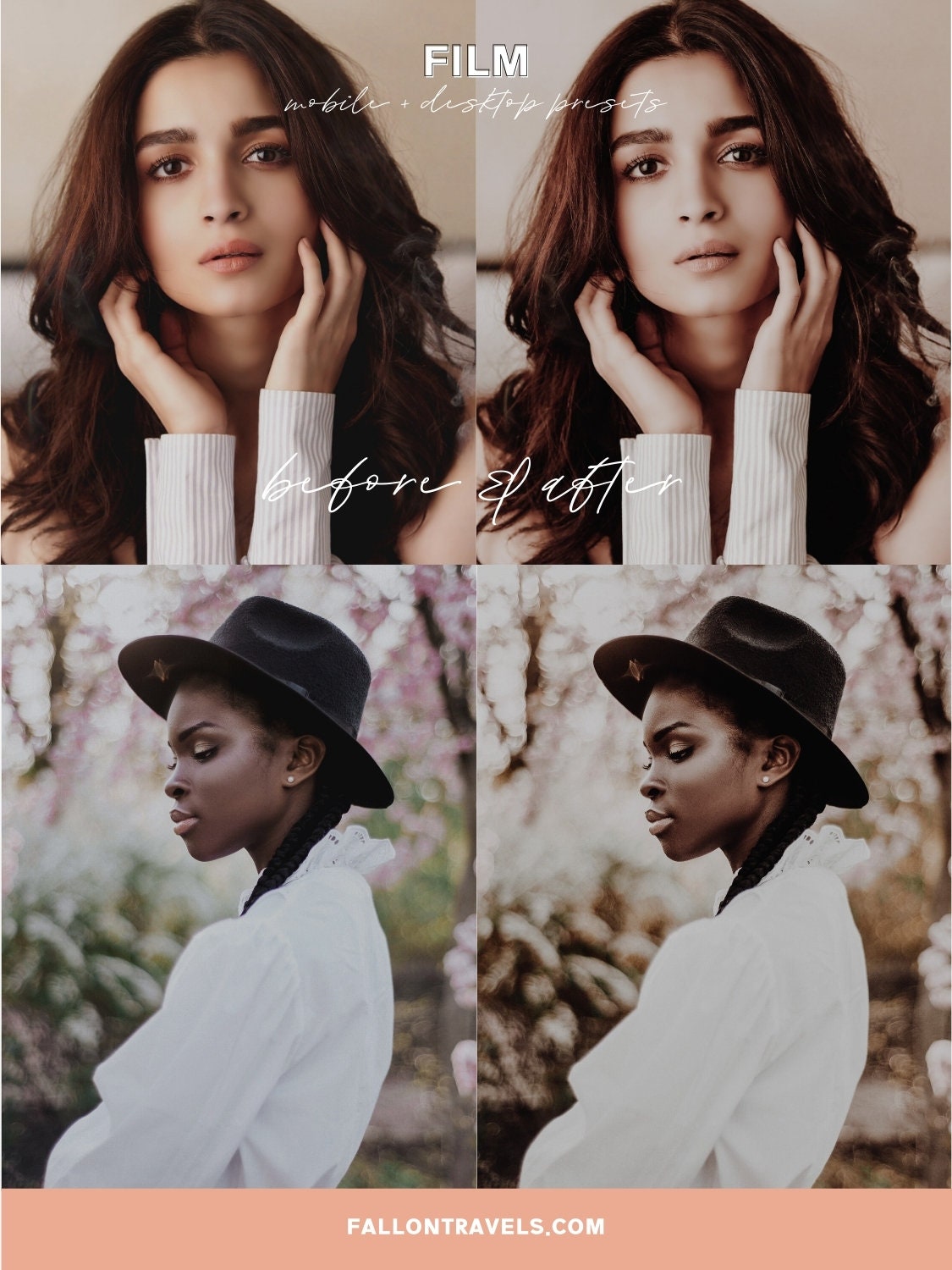 5 Film Lightroom Mobile & Desktop Presets, Vintage Analog Photo Editing Filter for Instagram, Dark Moody Cinematic Look Preset