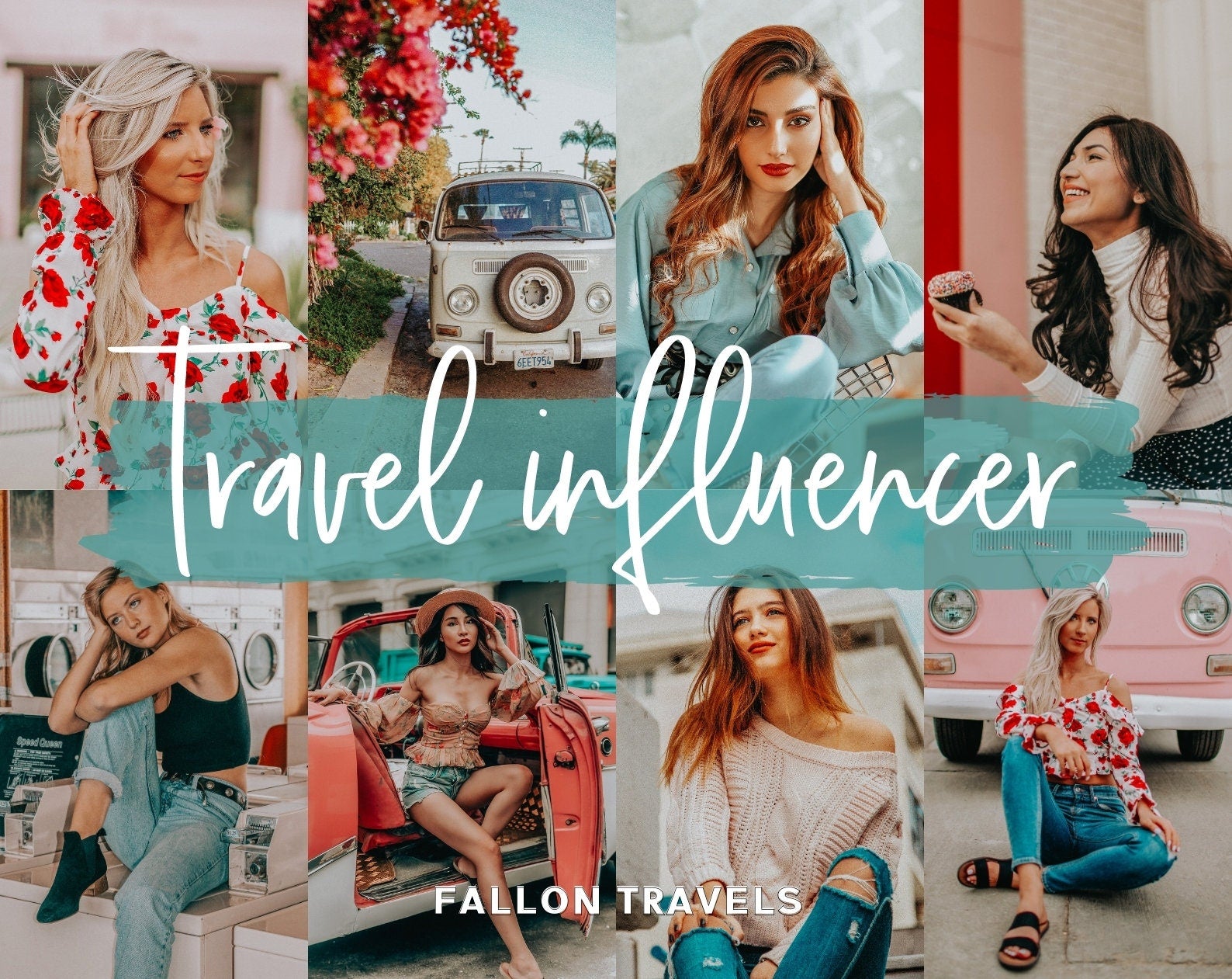 5 Travel Influencer Lightroom Mobile & Desktop Presets, Summer Photo Editing Filter for Instagram Influencer, Bright Lifestyle Blog Preset