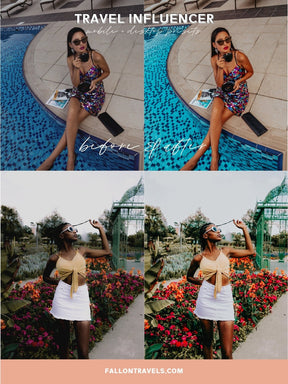 5 Travel Influencer Lightroom Mobile & Desktop Presets, Summer Photo Editing Filter for Instagram Influencer, Bright Lifestyle Blog Preset