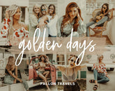 5 Golden Hour Lightroom Mobile & Desktop Presets, Warm Honey Photo Filter for Instagram Blogger, Vintage Lifestyle Portrait Preset