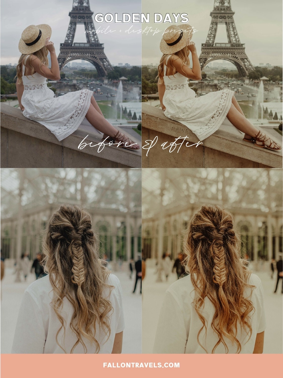 5 Golden Hour Lightroom Mobile & Desktop Presets, Warm Honey Photo Filter for Instagram Blogger, Vintage Lifestyle Portrait Preset