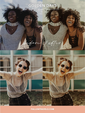 5 Golden Hour Lightroom Mobile & Desktop Presets, Warm Honey Photo Filter for Instagram Blogger, Vintage Lifestyle Portrait Preset