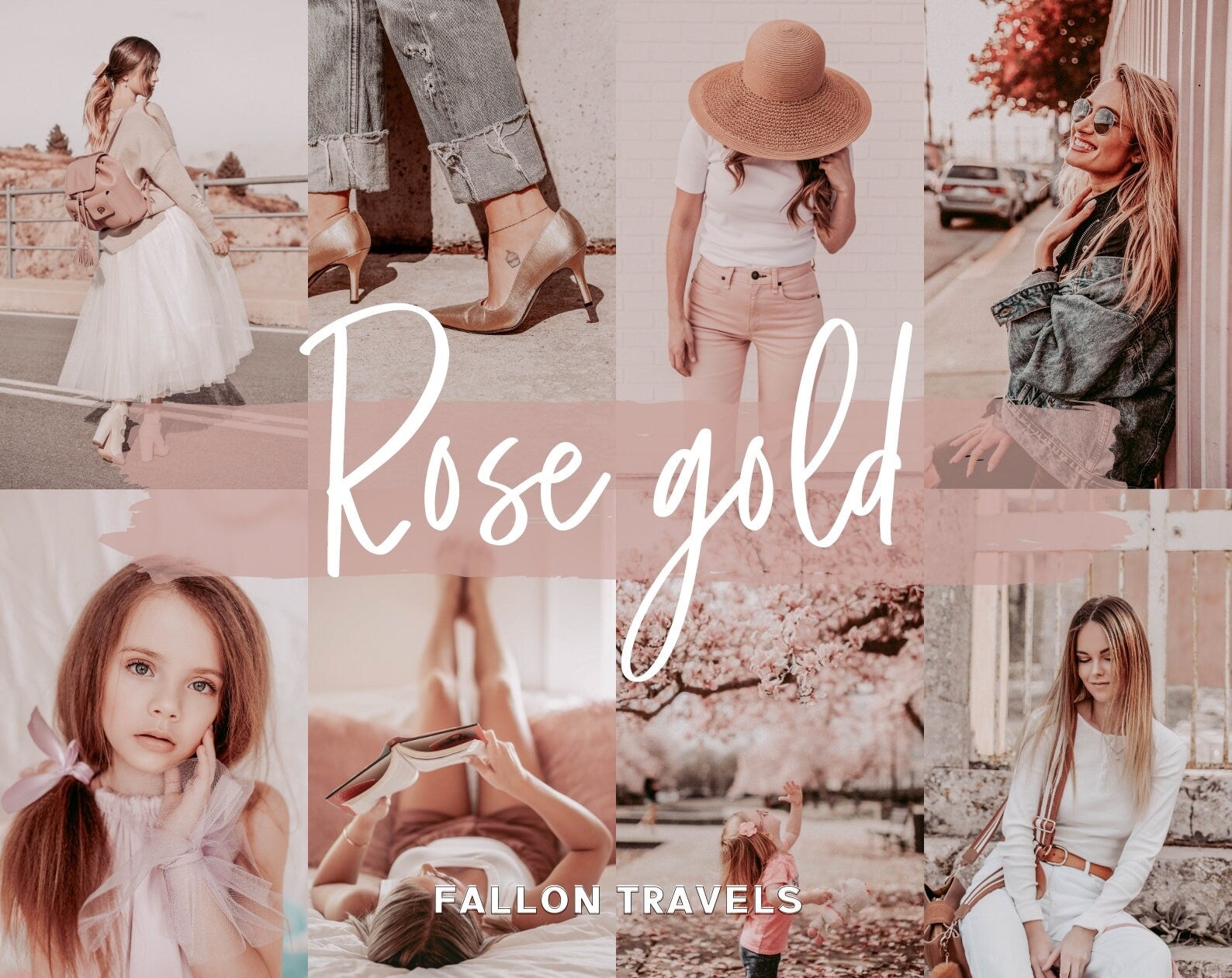 40 Pink Instagram Lightroom Presets Bundle, Mobile & Desktop Dreamy Rose Gold Photo Editing Pack, Blush Tones Filters for Bloggers