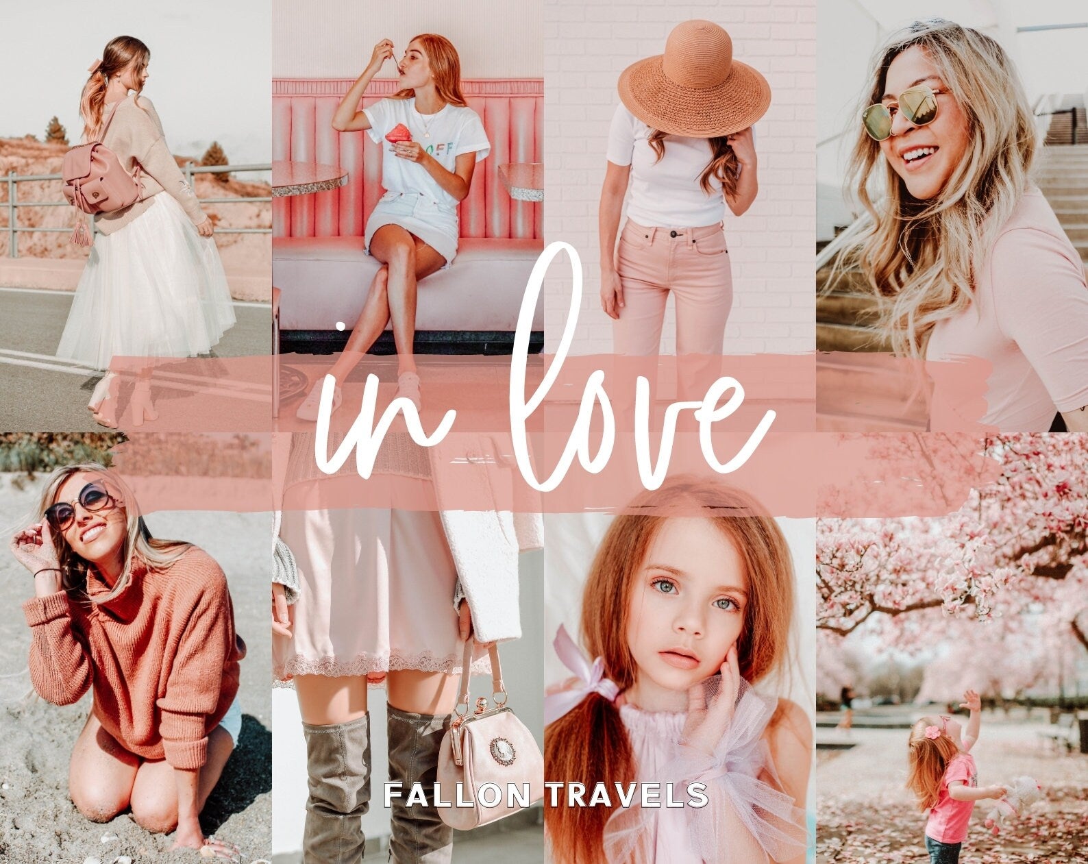 40 Pink Instagram Lightroom Presets Bundle, Mobile & Desktop Dreamy Rose Gold Photo Editing Pack, Blush Tones Filters for Bloggers