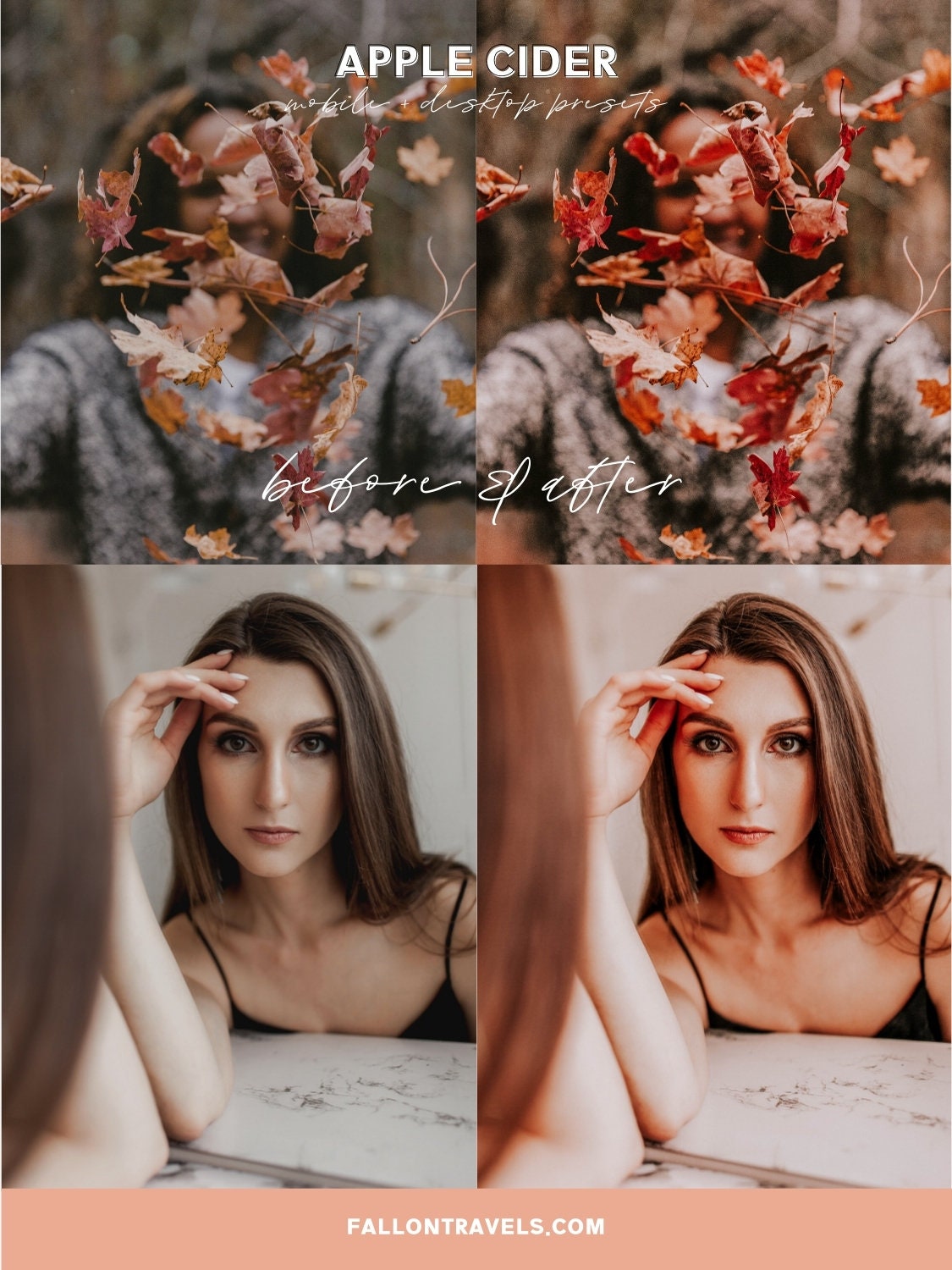5 Apple Cider Mobile & Desktop Lightroom Presets, Vibrant Red Tones iPhone Filter for Insta Photo Editing, Fall Harvest Preset