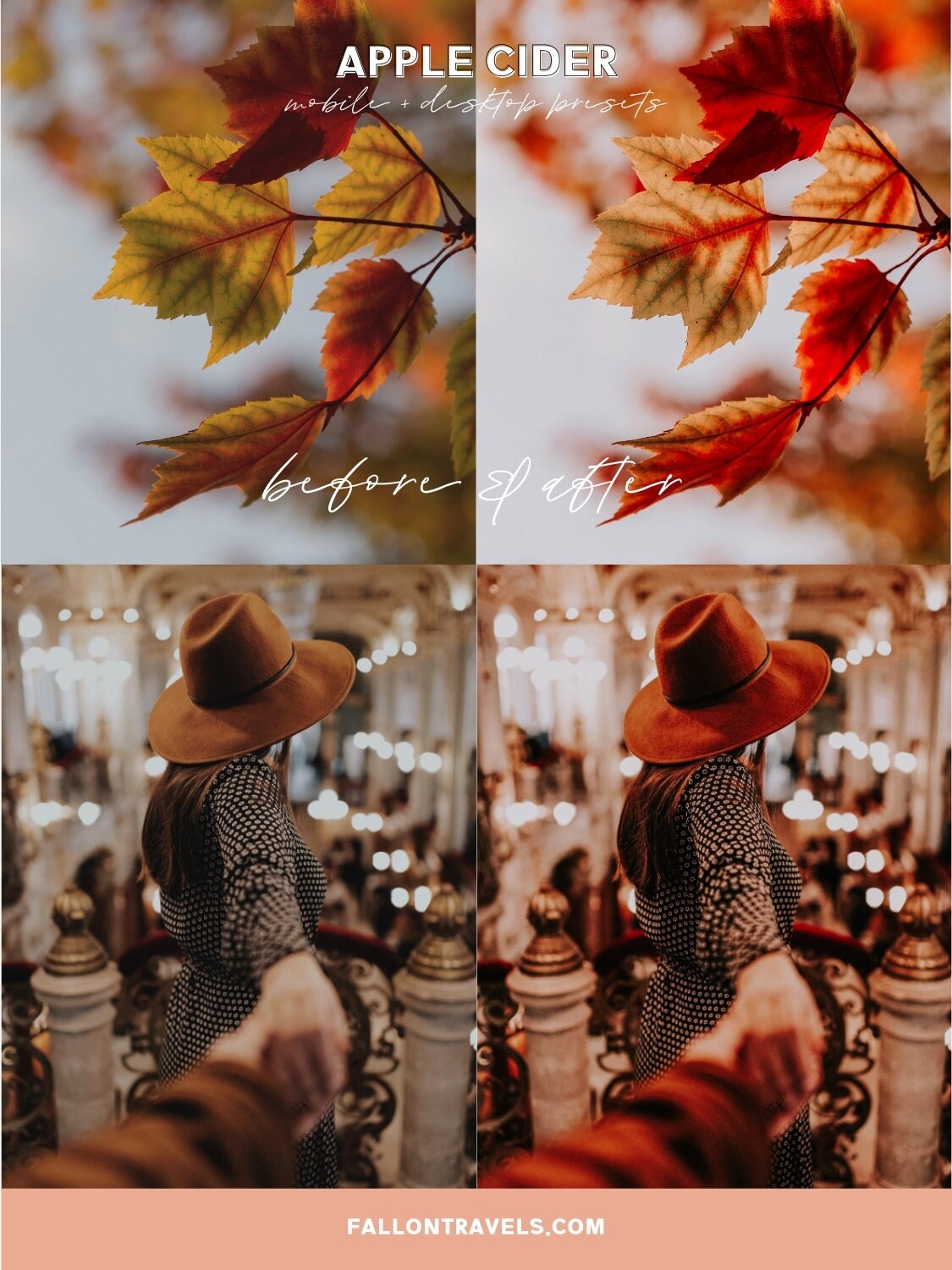 5 Apple Cider Mobile & Desktop Lightroom Presets, Vibrant Red Tones iPhone Filter for Insta Photo Editing, Fall Harvest Preset