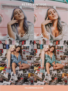 5 Retro Vintage Mobile & Desktop Lightroom Presets, Photo Editing Preset for Instagram Influencer, Summer Presets for Travel Blogger