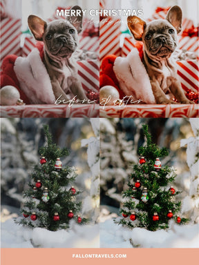 5 Merry Christmas Lightroom Mobile & Desktop Presets, Vibrant Xmas Photo Editing Filter for Instagram Blogger, Clean Winter Holiday Tones