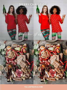 5 Merry Christmas Lightroom Mobile & Desktop Presets, Vibrant Xmas Photo Editing Filter for Instagram Blogger, Clean Winter Holiday Tones