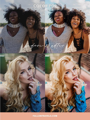 5 Color Pop Lightroom Mobile & Desktop Presets, Vibrant iPhone Photo Editing for Instagram Blogger, Bright Summer Travel Influencer Filter