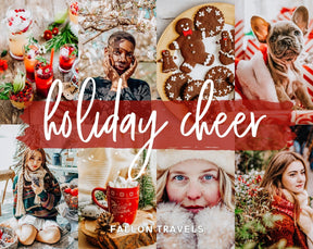 5 Holiday Cheer Lightroom Mobile & Desktop Presets, Vibrant Cozy Home Christmas Photo Editing for Instagram Blogger, Bright Winter Filter