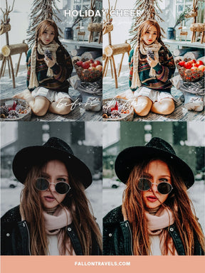5 Holiday Cheer Lightroom Mobile & Desktop Presets, Vibrant Cozy Home Christmas Photo Editing for Instagram Blogger, Bright Winter Filter