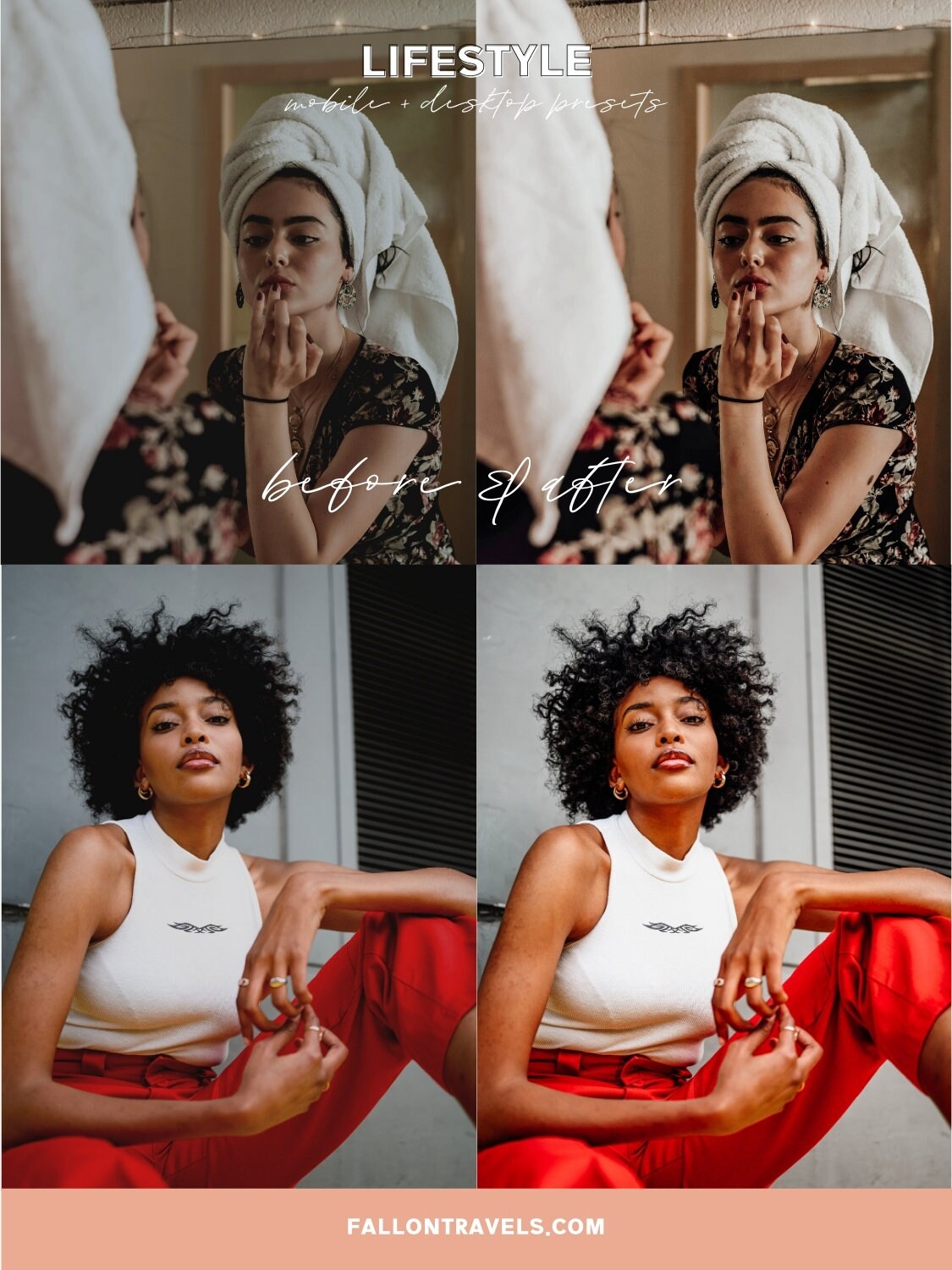 5 Lifestyle Mobile & Desktop Lightroom Presets, Natural Photo Editing Filter for Instagram, Clean Minimal Preset for Travel Influencer