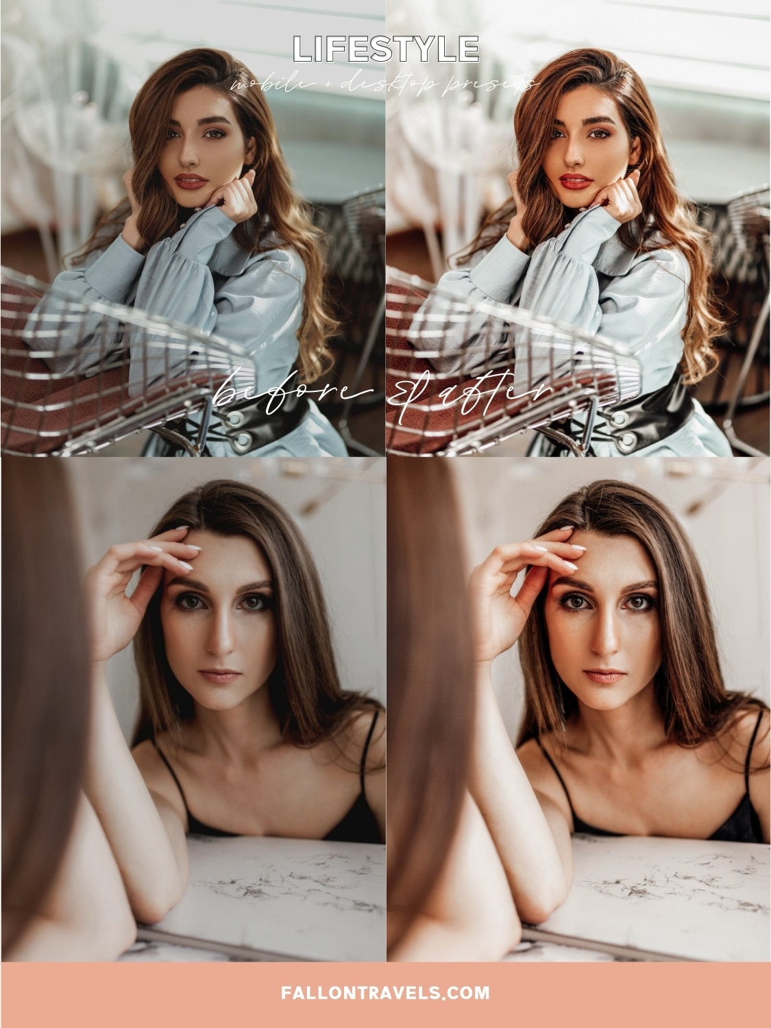 5 Lifestyle Mobile & Desktop Lightroom Presets, Natural Photo Editing Filter for Instagram, Clean Minimal Preset for Travel Influencer