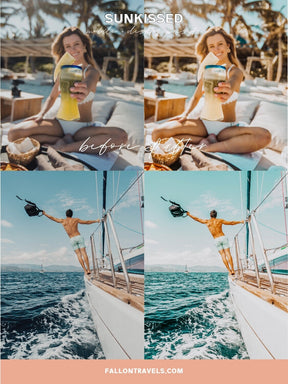 5 Sunkissed Lightroom Mobile & Desktop Presets, Beach Summer Photo Editing Filter for Instagram Influencer, Warm Travel Blogger Preset
