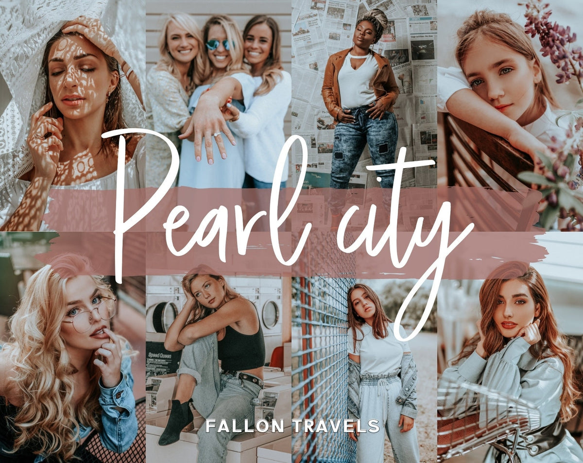 5 Pearl City Lightroom Mobile & Desktop Presets, Gray Cool Tones Photo Editing for Instagram, Blue Urban Fashion Filter for Bloggers