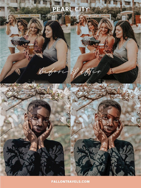 5 Pearl City Lightroom Mobile & Desktop Presets, Gray Cool Tones Photo Editing for Instagram, Blue Urban Fashion Filter for Bloggers