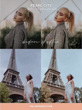 5 Pearl City Lightroom Mobile & Desktop Presets, Gray Cool Tones Photo Editing for Instagram, Blue Urban Fashion Filter for Bloggers