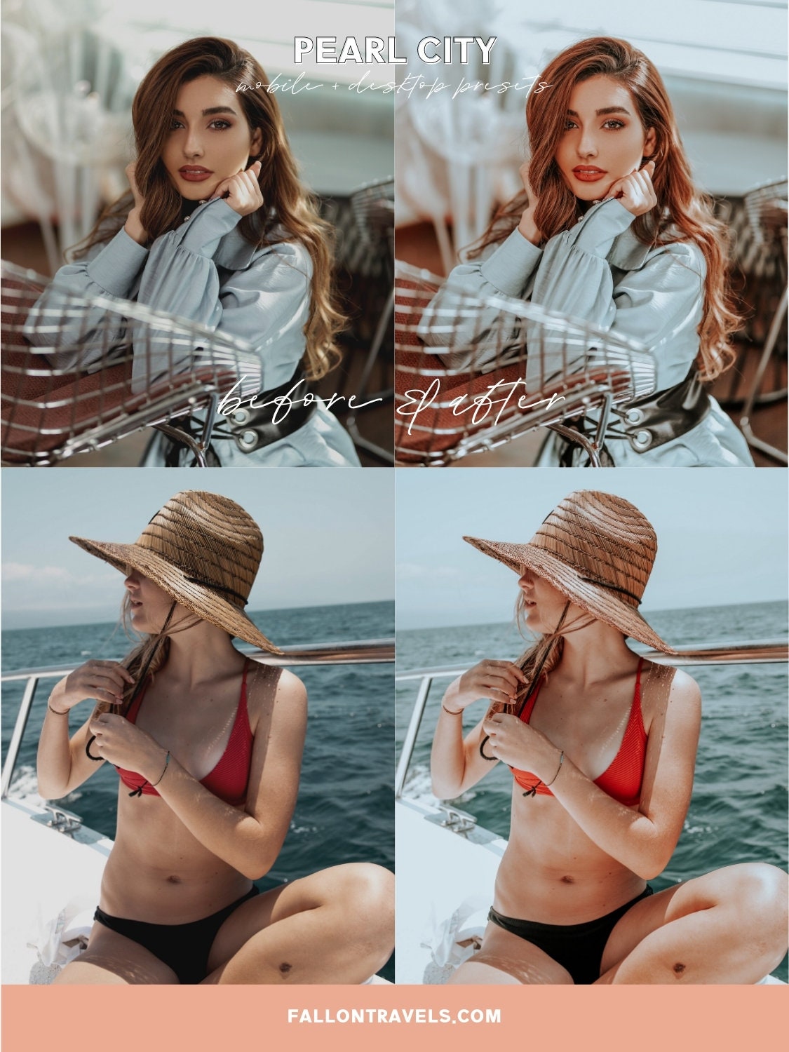 5 Pearl City Lightroom Mobile & Desktop Presets, Gray Cool Tones Photo Editing for Instagram, Blue Urban Fashion Filter for Bloggers