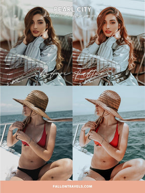 5 Pearl City Lightroom Mobile & Desktop Presets, Gray Cool Tones Photo Editing for Instagram, Blue Urban Fashion Filter for Bloggers