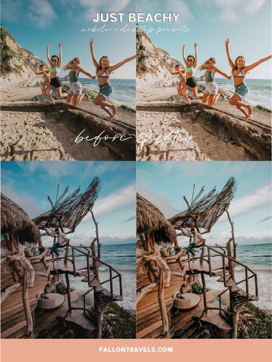 5 Beach Lightroom Mobile & Desktop Presets, Blue Water Photo Editing Filter for Summer Travel, Ocean Instagram Influencer Tropical Preset