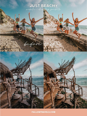 5 Beach Lightroom Mobile & Desktop Presets, Blue Water Photo Editing Filter for Summer Travel, Ocean Instagram Influencer Tropical Preset