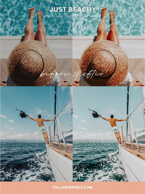 5 Beach Lightroom Mobile & Desktop Presets, Blue Water Photo Editing Filter for Summer Travel, Ocean Instagram Influencer Tropical Preset
