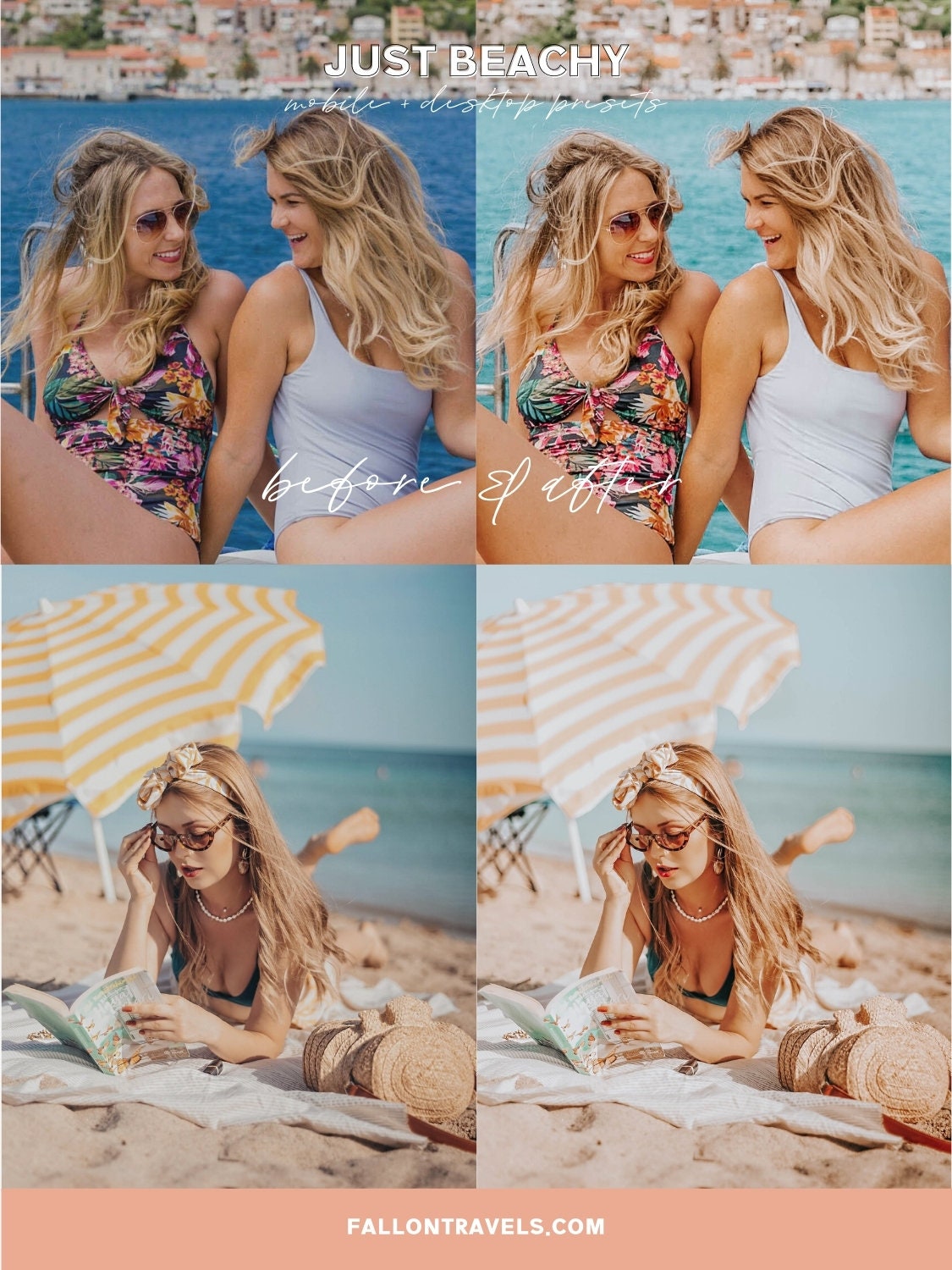 5 Beach Lightroom Mobile & Desktop Presets, Blue Water Photo Editing Filter for Summer Travel, Ocean Instagram Influencer Tropical Preset