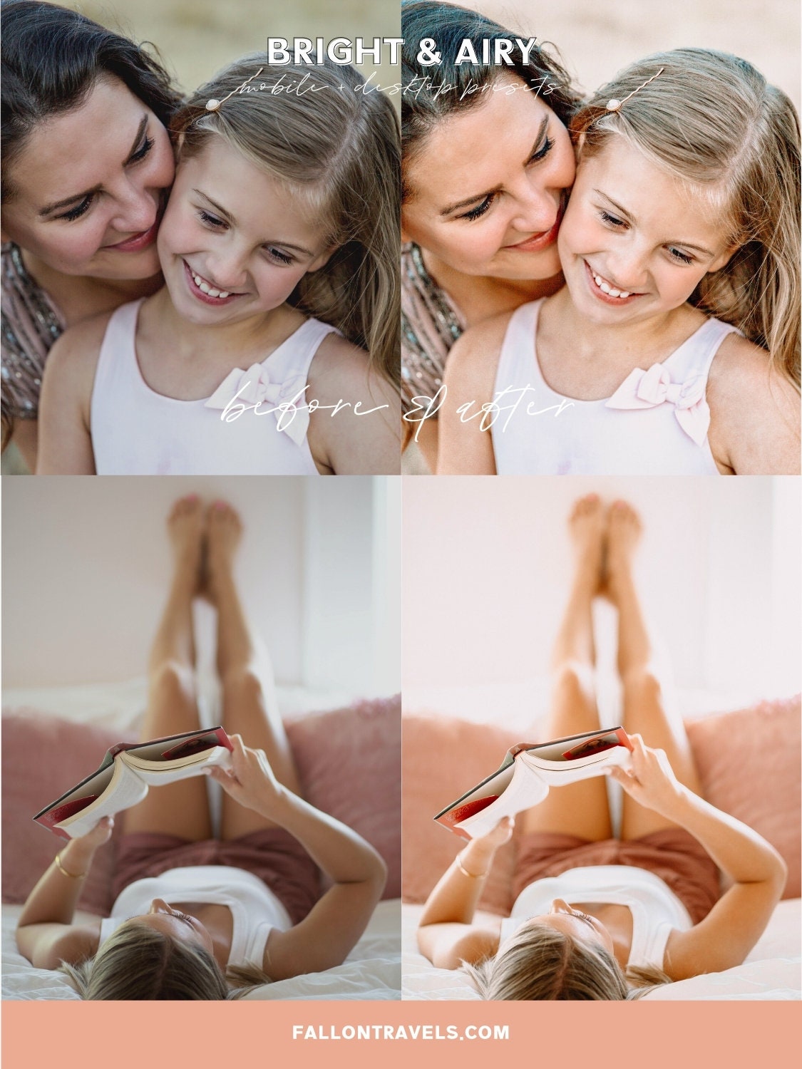 5 Bright Airy Lightroom Mobile & Desktop Preset, Light Photo Editing Filter, Clean White Outdoor Preset, Instagram Blogger VSCO Portrait