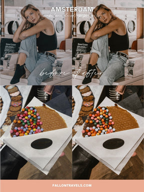 5 Amsterdam Lightroom Mobile & Desktop Presets, Moody Travel Photo Editing Filter for Instagram, Dark Warm Vintage Preset for Bloggers