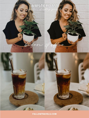 5 Amsterdam Lightroom Mobile & Desktop Presets, Moody Travel Photo Editing Filter for Instagram, Dark Warm Vintage Preset for Bloggers