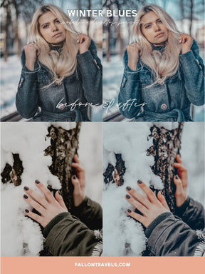 5 Winter Blues Lightroom Mobile & Desktop Presets, Cool Christmas Tones Photo Editing for Instagram, Xmas Season iPhone Filter