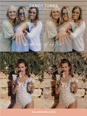 5 Sandy Tones Lightroom Mobile & Desktop Presets, Warm Vintage Photo Editing Filter for Beach Instagram, Clean Beige Blogger Summer Preset