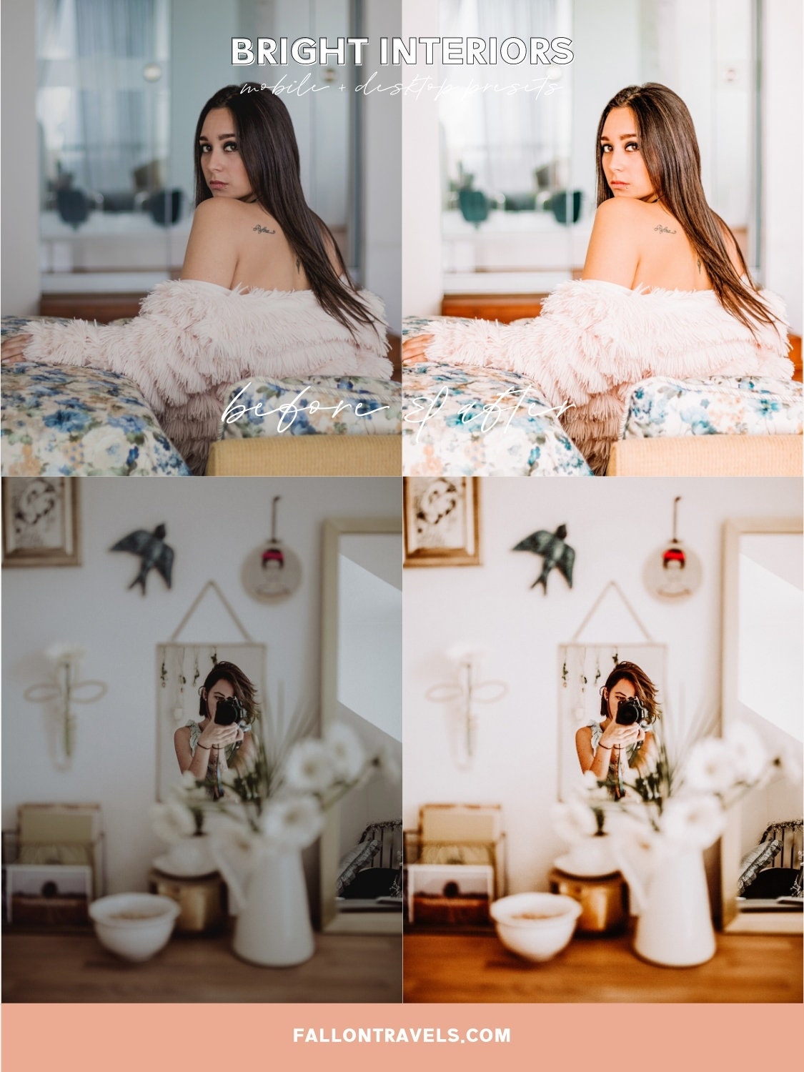 5 Bright Interiors Lightroom Mobile & Desktop Presets, Clean White Home Photo Editing Filter for Real Estate Instagram, Family Indoor Preset