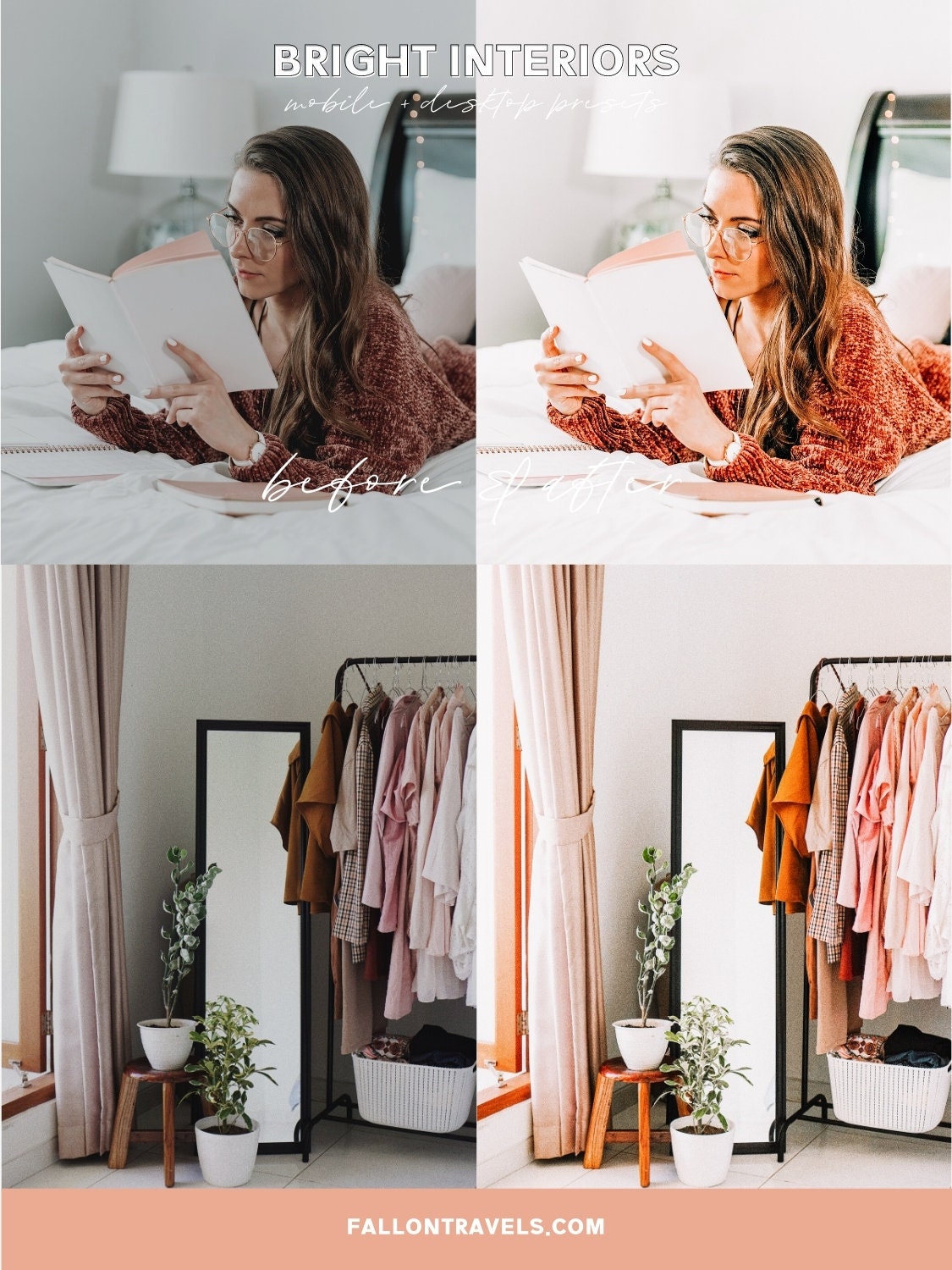 5 Bright Interiors Lightroom Mobile & Desktop Presets, Clean White Home Photo Editing Filter for Real Estate Instagram, Family Indoor Preset