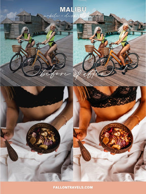 5 Malibu Lightroom Mobile & Desktop Presets, Warm Island Summer Photo Editing Filter for Instagram, Beach Blogger Travel Influencer Preset