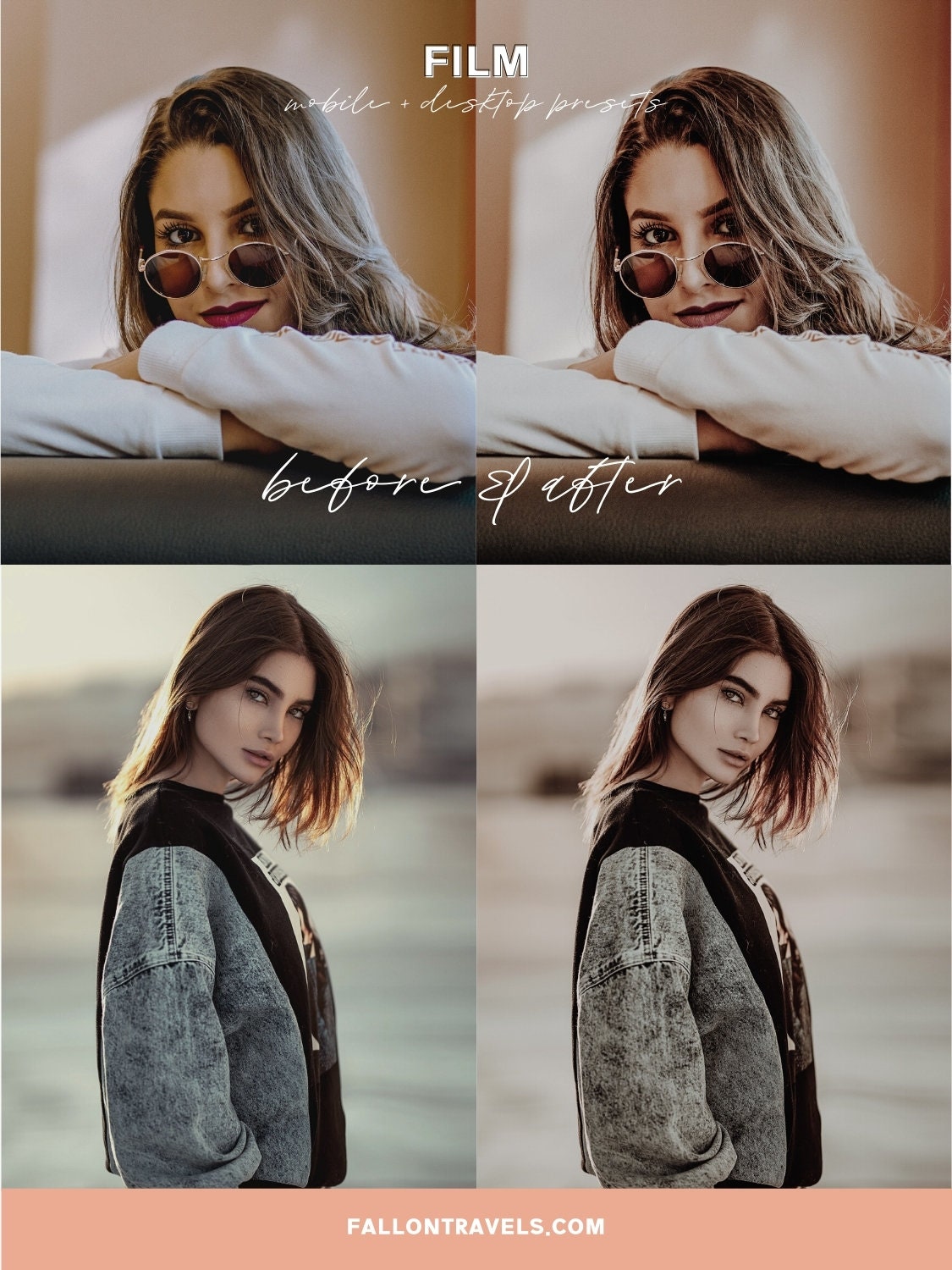 5 Film Lightroom Mobile & Desktop Presets, Vintage Analog Photo Editing Filter for Instagram, Dark Moody Cinematic Look Preset