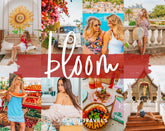 5 Bloom Lightroom Mobile & Desktop Presets, Warm Color Photo Editing Filter for Instagram Bloggers, Bright Summer Travel Influencer Preset