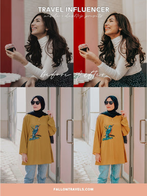 5 Travel Influencer Lightroom Mobile & Desktop Presets, Summer Photo Editing Filter for Instagram Influencer, Bright Lifestyle Blog Preset