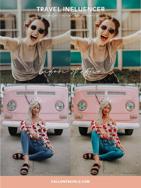 5 Travel Influencer Lightroom Mobile & Desktop Presets, Summer Photo Editing Filter for Instagram Influencer, Bright Lifestyle Blog Preset