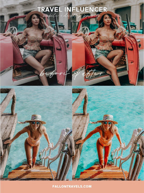 5 Travel Influencer Lightroom Mobile & Desktop Presets, Summer Photo Editing Filter for Instagram Influencer, Bright Lifestyle Blog Preset