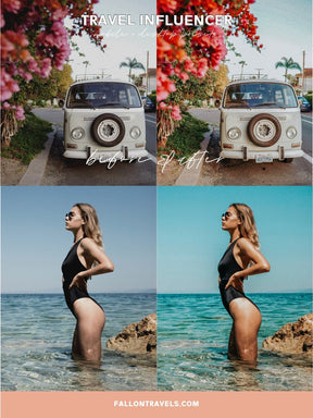 5 Travel Influencer Lightroom Mobile & Desktop Presets, Summer Photo Editing Filter for Instagram Influencer, Bright Lifestyle Blog Preset