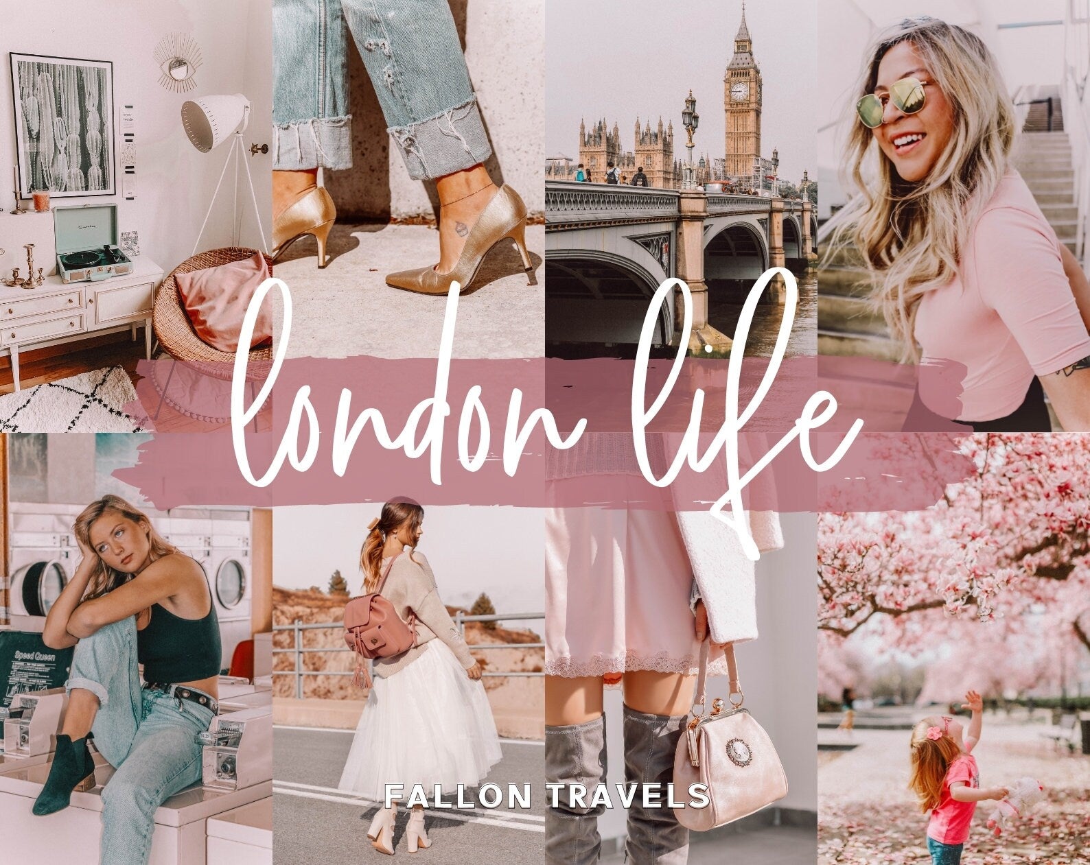 40 Pink Instagram Lightroom Presets Bundle, Mobile & Desktop Dreamy Rose Gold Photo Editing Pack, Blush Tones Filters for Bloggers