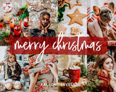 5 Merry Christmas Lightroom Mobile & Desktop Presets, Vibrant Xmas Photo Editing Filter for Instagram Blogger, Clean Winter Holiday Tones