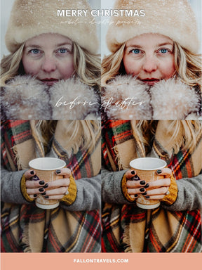 5 Merry Christmas Lightroom Mobile & Desktop Presets, Vibrant Xmas Photo Editing Filter for Instagram Blogger, Clean Winter Holiday Tones