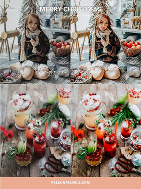 5 Merry Christmas Lightroom Mobile & Desktop Presets, Vibrant Xmas Photo Editing Filter for Instagram Blogger, Clean Winter Holiday Tones