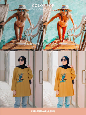 5 Color Pop Lightroom Mobile & Desktop Presets, Vibrant iPhone Photo Editing for Instagram Blogger, Bright Summer Travel Influencer Filter